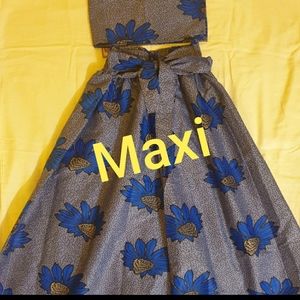 Maxi Print Design Skirt w/headwrap